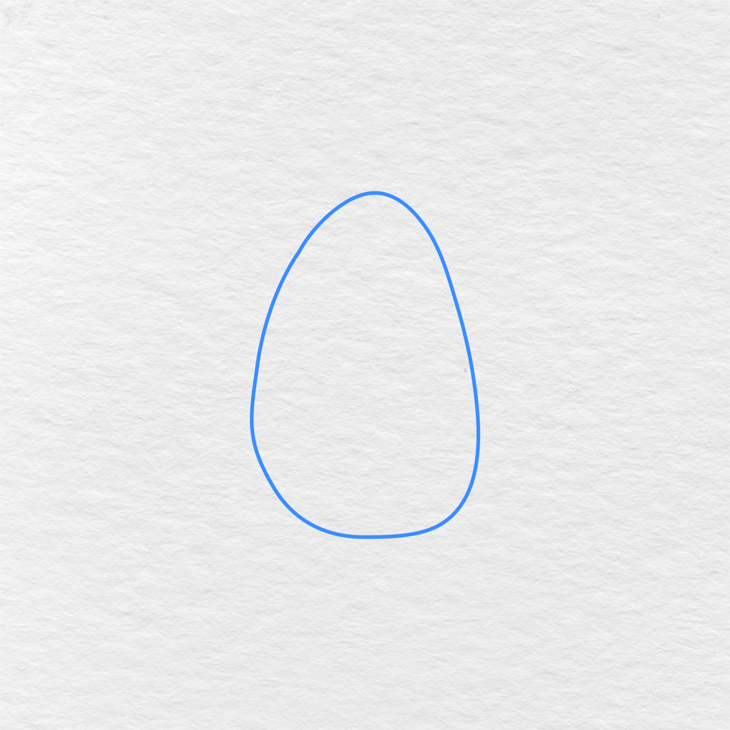 Step 1 Showing How To Draw A Pumpkin With One Tall Rounded Center Section.