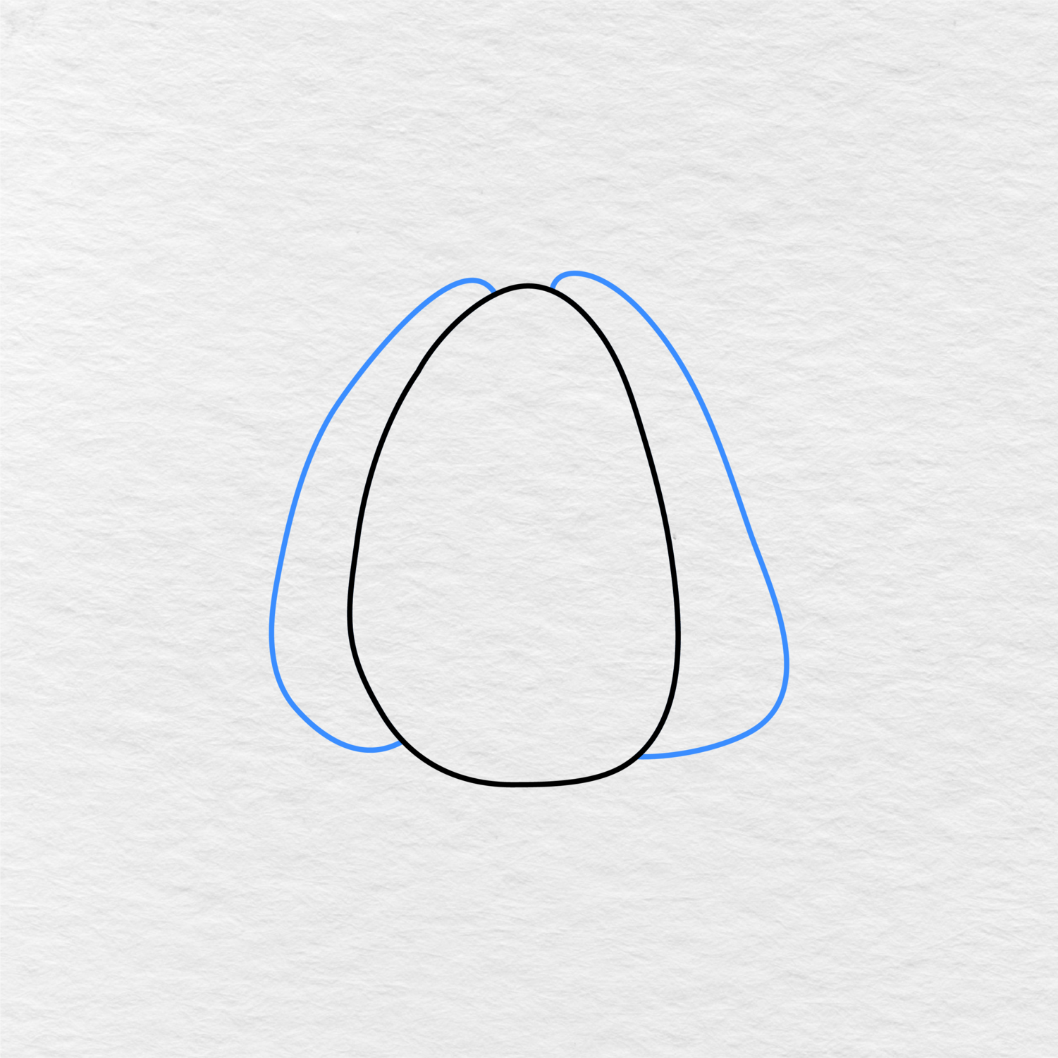 Step 2 Showing How To Draw A Pumpkin With One Curved Section Added On Each Side.