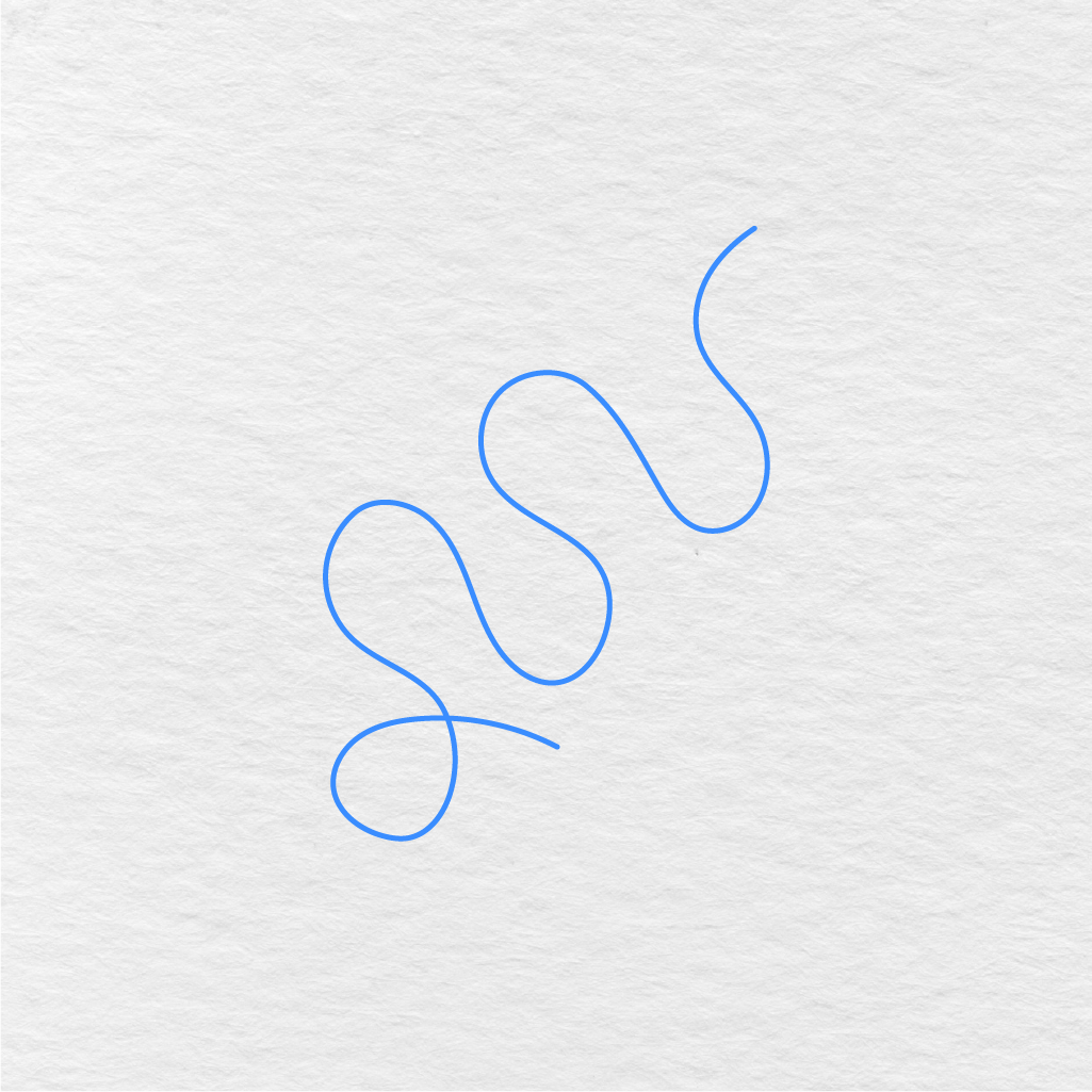 Step 1 Showing How To Draw A Snake With A Long Curvy Guide Line.