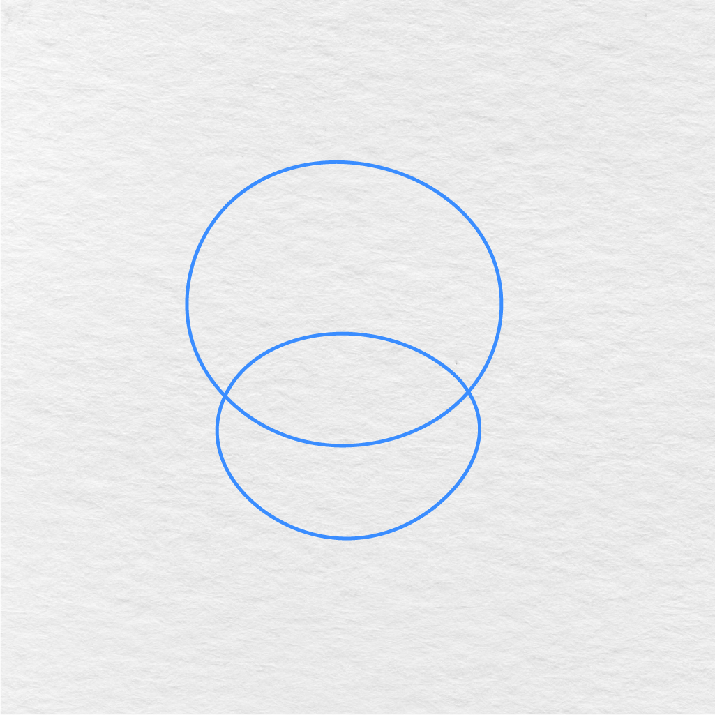 Step 1 Showing How To Draw A Spider With Two Round Body Shapes.
