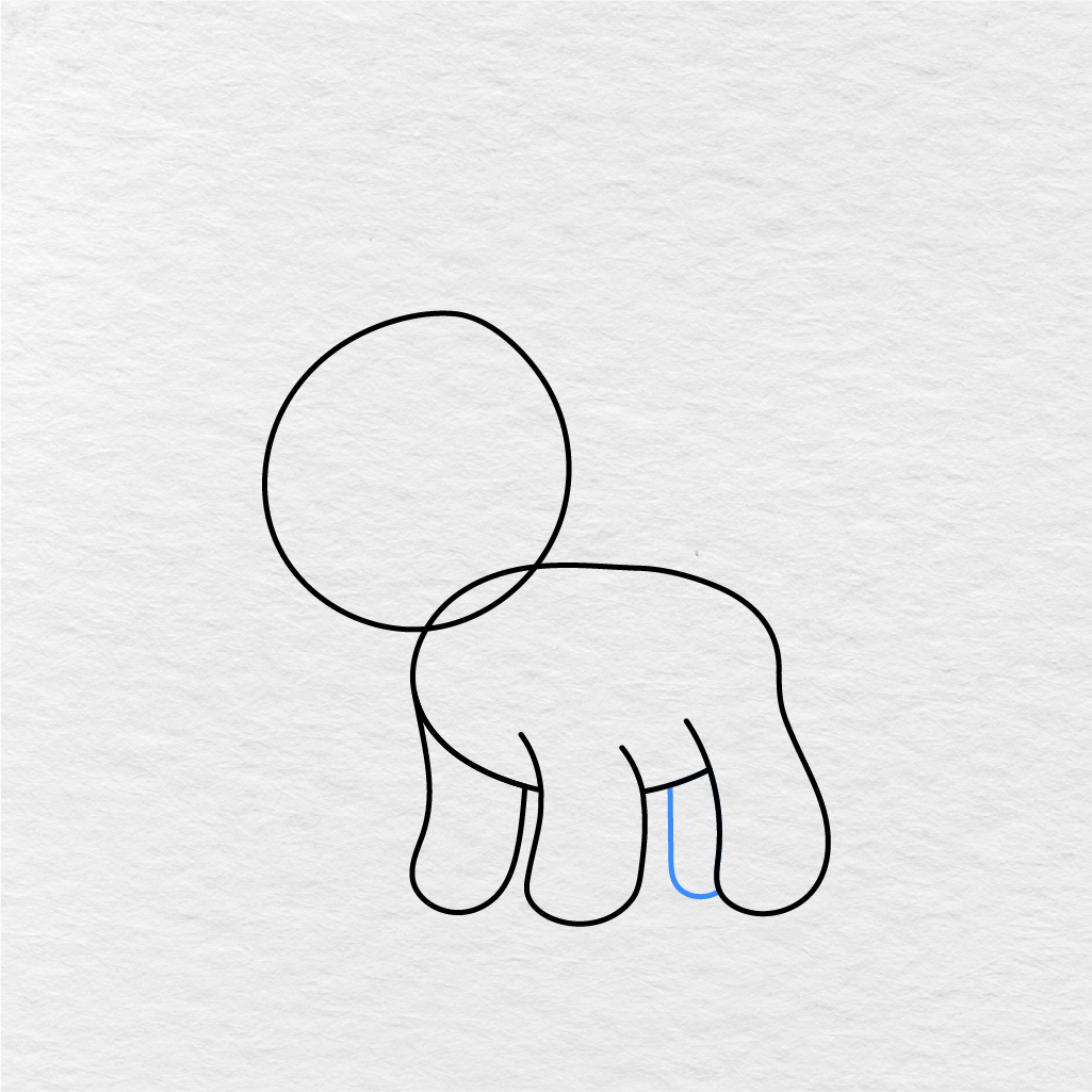 Step 3 Showing How To Draw A Unicorn With A Small Back Leg Detail.