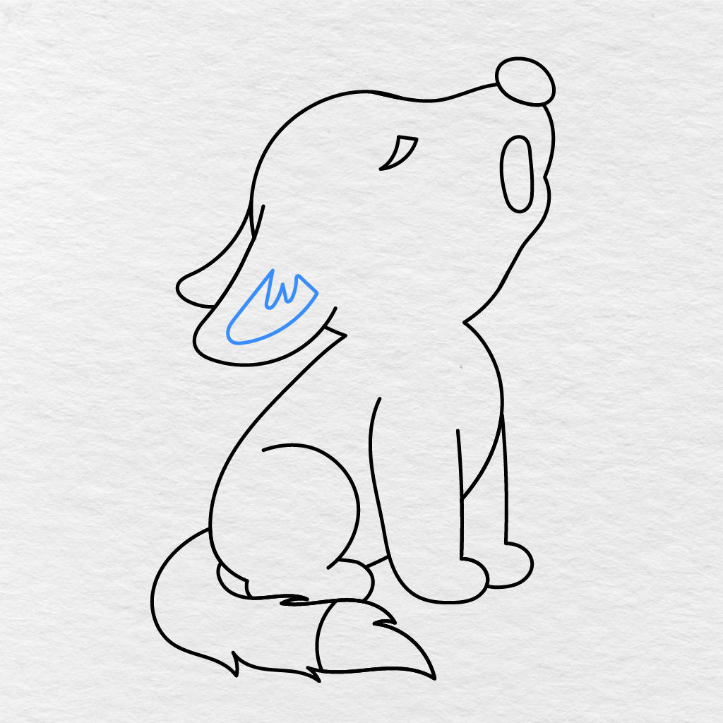 Step 8 Showing A Smaller Inner Ear Shape With Pointed Fur Details.