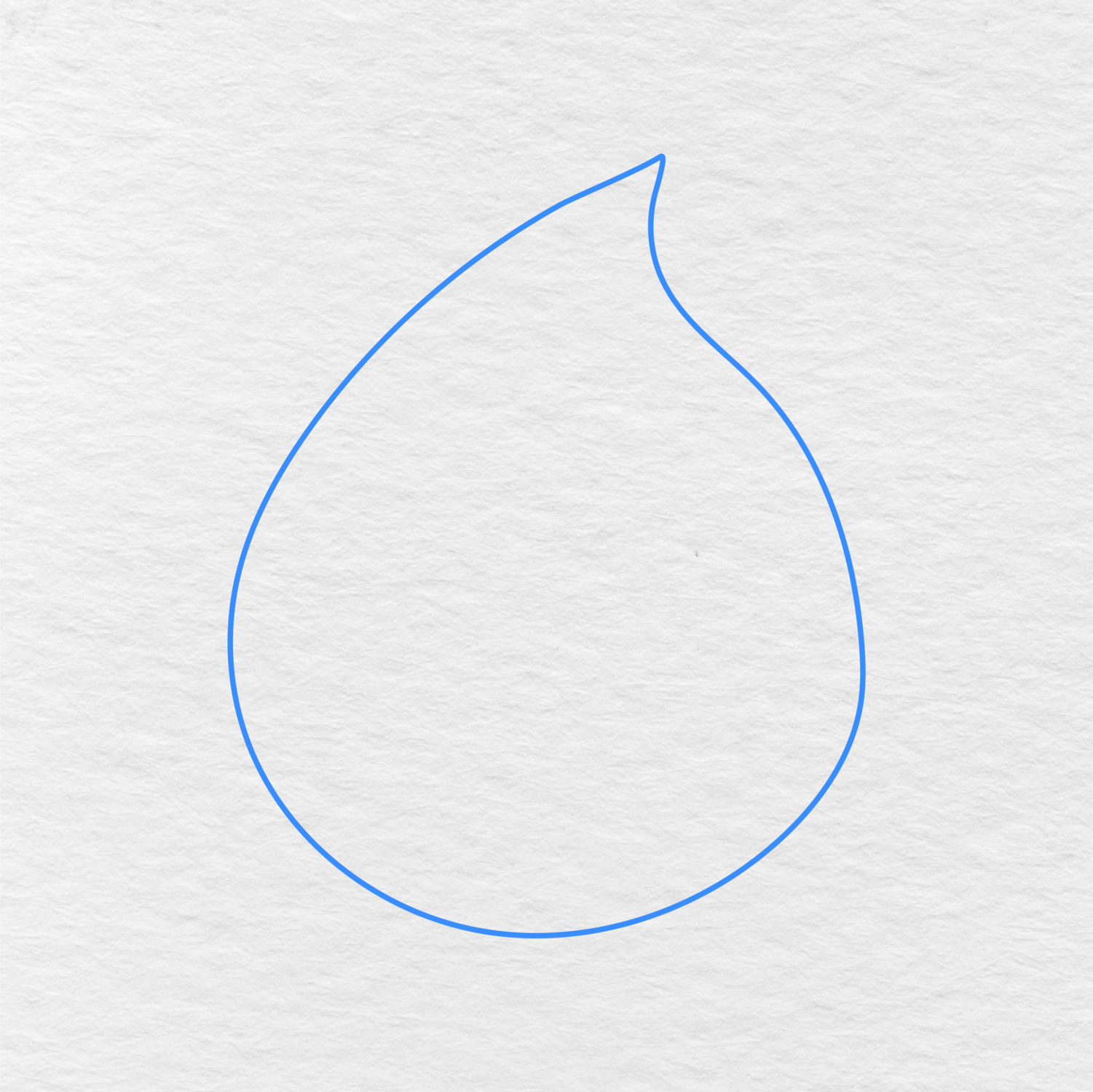 Step 1 Showing How To Draw Fire With One Big Basic Flame Shape.