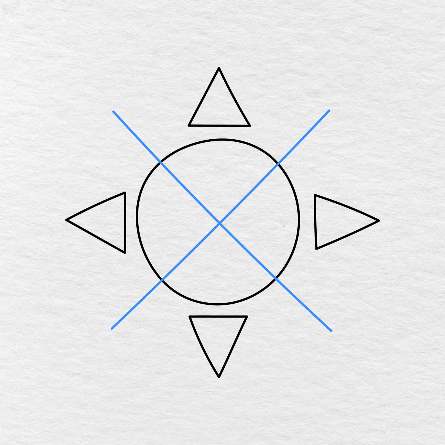 Fourth Step Of Drawing The Sun Shows How To Draw The Sun With Diagonal Guide Lines.