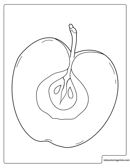 Apple Pie Coloring Page With Whole Apples And A Slice.