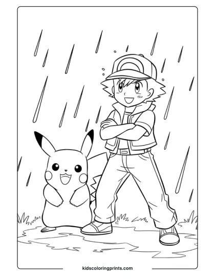 Ash Pokémon Coloring Page