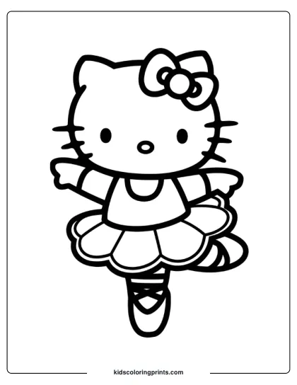 Hello Kitty Ballerina Coloring Page