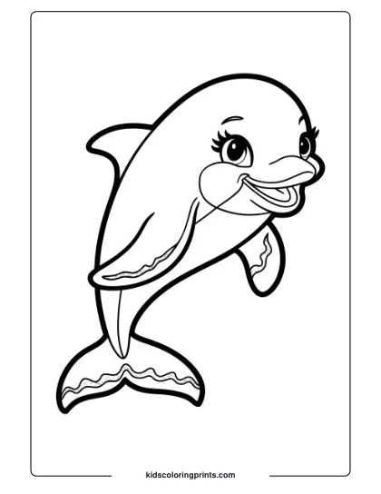 Barbie’s Dolphin With Glittery Fins, A Magical And Playful Coloring Page.