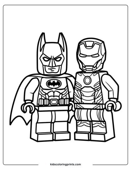 Batman Iron Man Lego Coloring Page