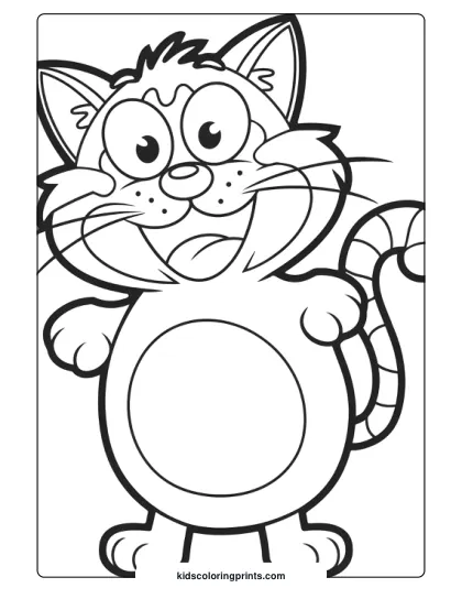 Cartoon Cat Coloring Page