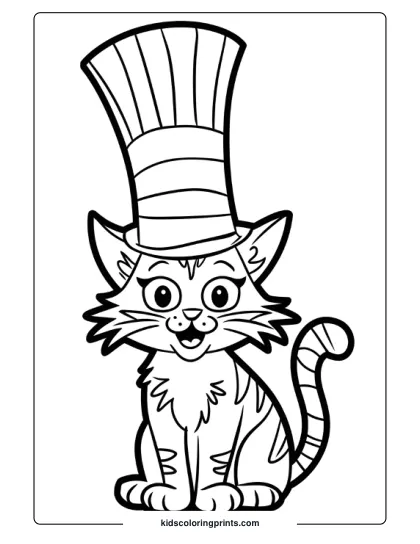Cat In The Hat Coloring Page