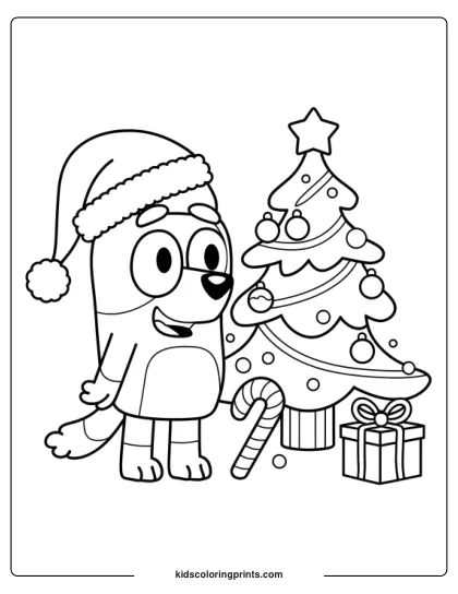Bluey Christmas Coloring Page