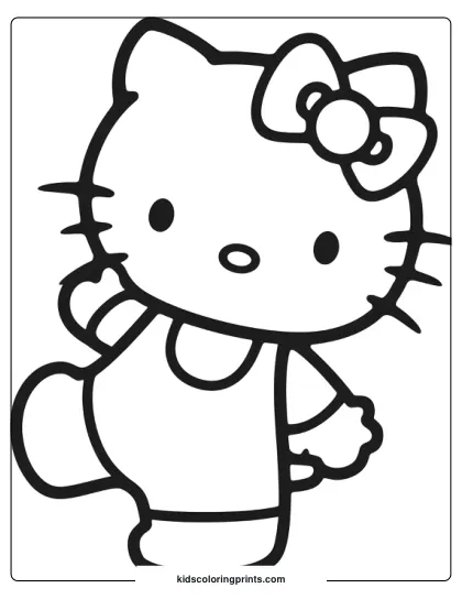 Cute Hello Kitty Coloring Page