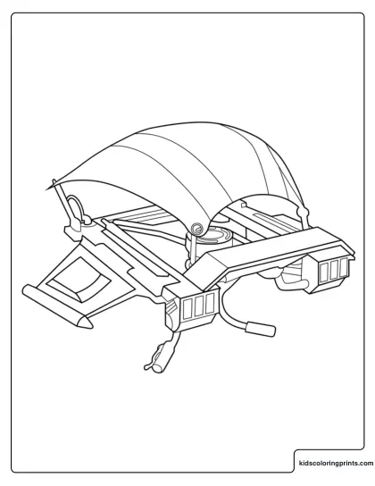 Fortnite High Octane Glider Coloring Page With Curved Canopy And Mechanical Frame