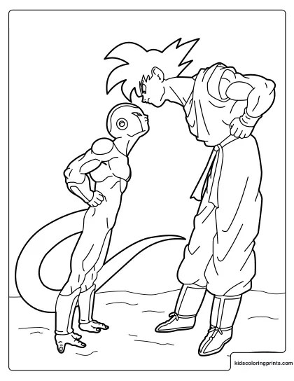 Goku And Frieza Coloring Page With Both Characters Facing Each Other
