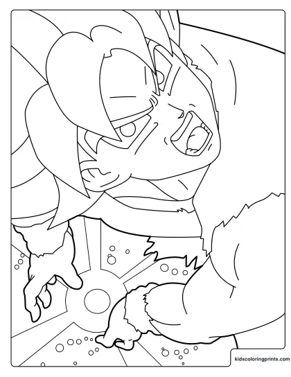 Goku Firing A Finger Beam Coloring Page In A Close Up Action View