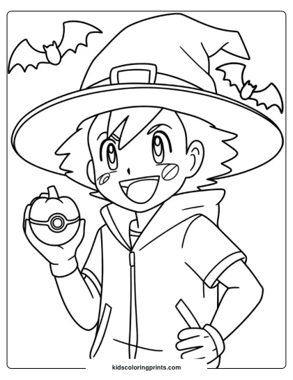 Halloween Pokemon Coloring Page