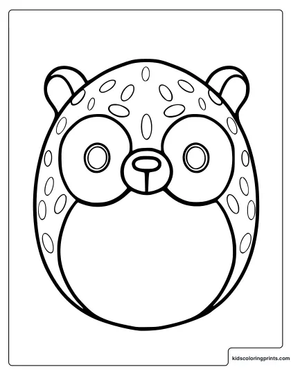 Hans The Hedgehog Squishmallow Coloring Page With Wide Eyes And Spots.