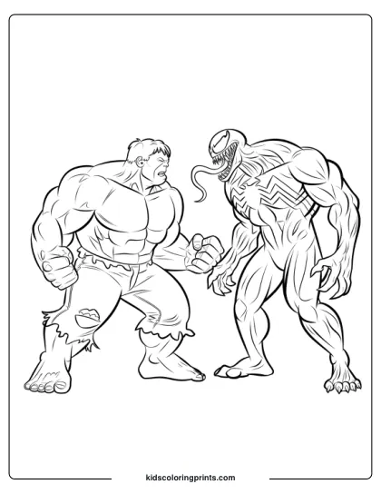 Hulk Vs Venom Coloring Page