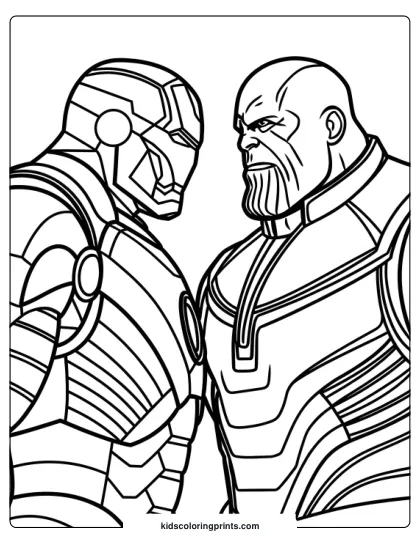 Iron Man And Thanos Coloring Page