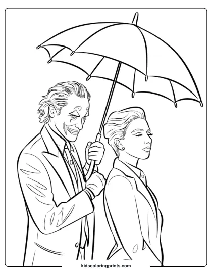 Lady Gaga Joker coloring page