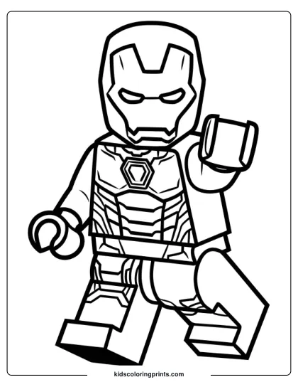 Lego Iron Man Coloring Page