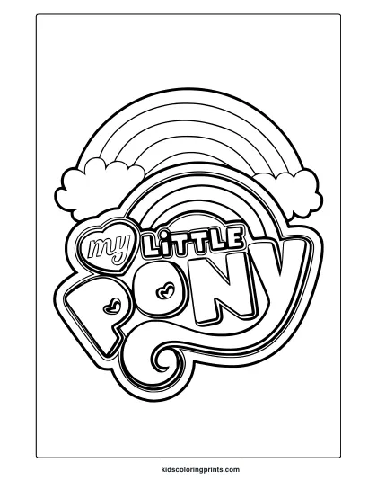 My Little Pony Movie Coloring Page With Rainbows And Whimsical Clouds.