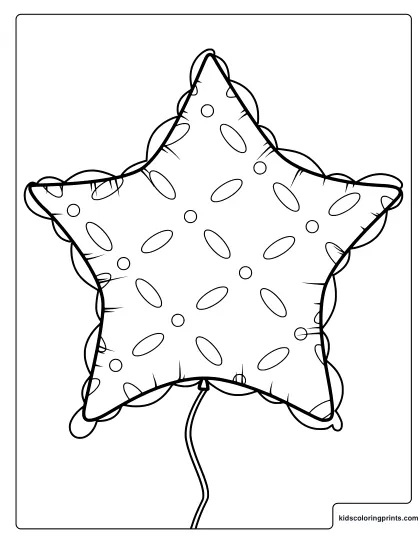 Party Balloon Coloring Page With A Star Shaped Balloon