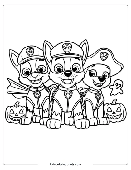 Paw Patrol Halloween Coloring Page