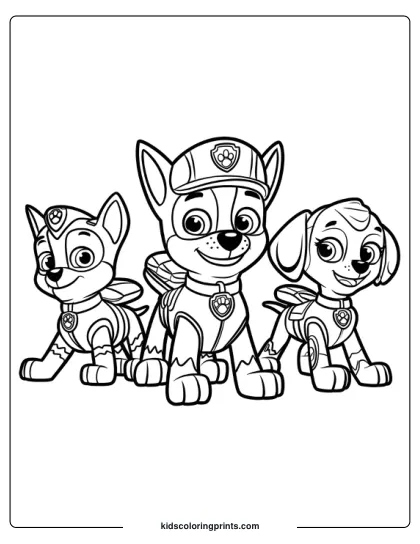 Paw Patrol Mighty Pups Coloring Page