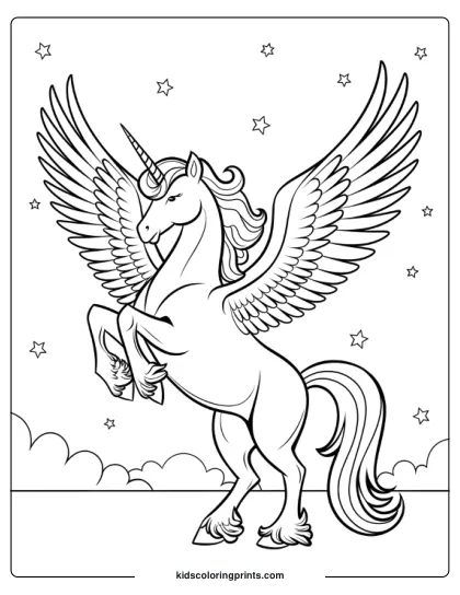 Pegasus Unicorn Coloring Page