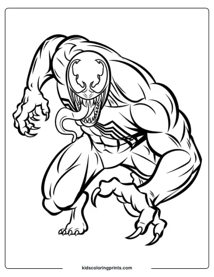 Realistic Venom Coloring Page