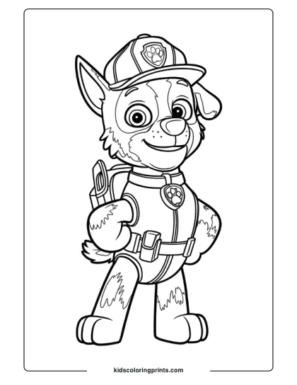 Rocky Paw Patrol Coloring Page