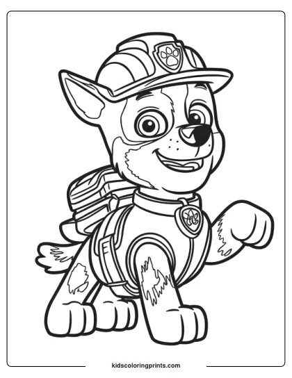 Rocky Paw Patrol Coloring Page
