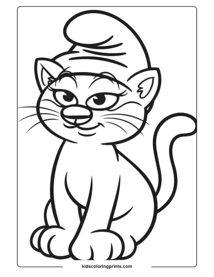 Smurf Cat Coloring Page