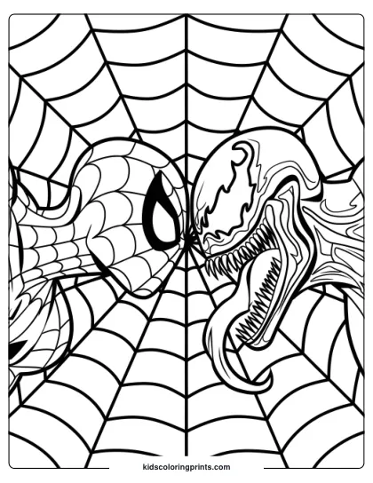 Spiderman And Venom Coloring Page
