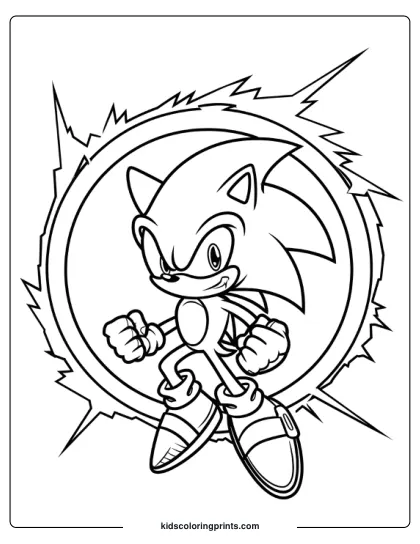 Classic Sonic Coloring Page