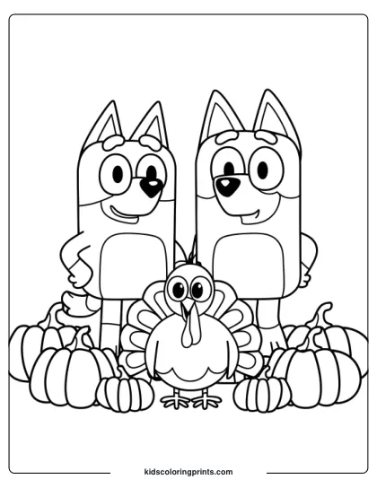Bluey Thanksgiving Coloring Page