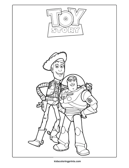 Toy Story Coloring Page Woody And Buzz Together.