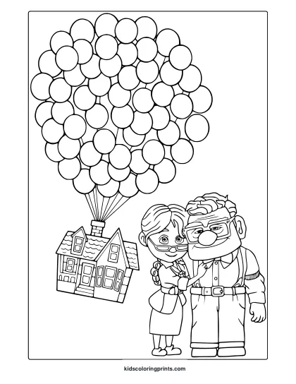 Up Coloring Page Carl And Russell Together.