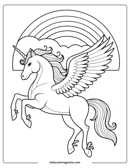 Unicorn With Wings Coloring Page