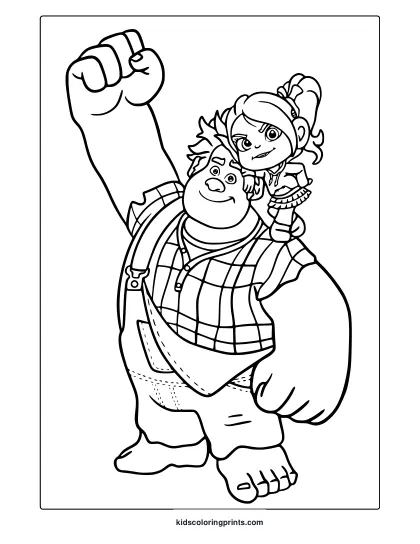 Wreck-It Ralph Coloring Page With Vanellope.